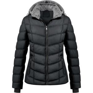 imageBellivera Womens Puffer Coats Sherpalined Jacket Thicken Overcoat with HoodBlack Fur