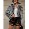 image:imageBellivera Womens Faux Fur Leather Jacket Fleece Cropped Warm Fluffy Coat Soft Zip OuterwearGrey Belted Jacket