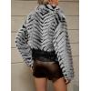 image:imageBellivera Womens Faux Fur Leather Jacket Fleece Cropped Warm Fluffy Coat Soft Zip OuterwearGrey Belted Jacket