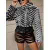 image:imageBellivera Womens Faux Fur Leather Jacket Fleece Cropped Warm Fluffy Coat Soft Zip OuterwearGrey Belted Jacket