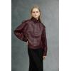 image:imageBellivera Womens Oversized Faux Leather Jackets Retro Zip Up Casual Bomber and Biker Jackets for Spring FallBlack