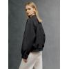 image:imageBellivera Womens Oversized Faux Leather Jackets Retro Zip Up Casual Bomber and Biker Jackets for Spring FallBlack Faux Leather Coat