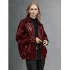 image:imageBellivera Womens Oversized Faux Leather Jackets Retro Zip Up Casual Bomber and Biker Jackets for Spring FallWine