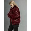 image:imageBellivera Womens Oversized Faux Leather Jackets Retro Zip Up Casual Bomber and Biker Jackets for Spring FallWine