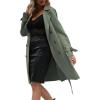 image:imageBellivera Womens Faux Suede Leather Jacket Spring and Winter Fashion Long Trench Coat Lightweight WindbreakerGrey