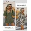 image:imageBellivera Women Reversible Lightweight Jacket Casual Windbreaker Outerwear Waterproof Outdoor Printed RaincoatGreen