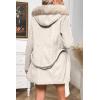 image:imageBellivera Womens Fall Winter Coat Elegant Notched Lapel Single Breasted Trench Coat with Detachable Faux Fur CollarBeige Apricot With Collar Coat