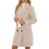 image:imageBellivera Womens Fall Winter Coat Elegant Notched Lapel Single Breasted Trench Coat with Detachable Faux Fur CollarBeige Overcoat