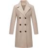 image:imageBellivera Womens Fall Winter Coat Elegant Notched Lapel Single Breasted Trench Coat with Detachable Faux Fur CollarBeige Overcoat