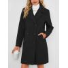 image:imageBellivera Womens Fall Winter Coat Elegant Notched Lapel Single Breasted Trench Coat with Detachable Faux Fur CollarBlack Jacket Without Fur Collar