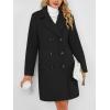 image:imageBellivera Womens Fall Winter Coat Elegant Notched Lapel Single Breasted Trench Coat with Detachable Faux Fur CollarBlack Jacket Without Fur Collar