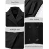 image:imageBellivera Womens Fall Winter Coat Elegant Notched Lapel Single Breasted Trench Coat with Detachable Faux Fur CollarBlack Jacket Without Fur Collar
