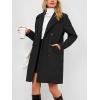 image:imageBellivera Womens Fall Winter Coat Elegant Notched Lapel Single Breasted Trench Coat with Detachable Faux Fur CollarBlack Jacket Without Fur Collar