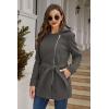 image:imageBellivera Womens Fall Winter Coat Elegant Notched Lapel Single Breasted Trench Coat with Detachable Faux Fur CollarGray Coat