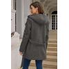 image:imageBellivera Womens Fall Winter Coat Elegant Notched Lapel Single Breasted Trench Coat with Detachable Faux Fur CollarGray Coat
