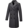image:imageBellivera Womens Fall Winter Coat Elegant Notched Lapel Single Breasted Trench Coat with Detachable Faux Fur CollarGrey Jacket Without Fur Collar