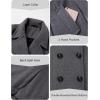 image:imageBellivera Womens Fall Winter Coat Elegant Notched Lapel Single Breasted Trench Coat with Detachable Faux Fur CollarGrey Jacket Without Fur Collar