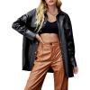 image:imageBellivera Womens Oversized Faux Leather Jackets Retro Zip Up Casual Bomber and Biker Jackets for Spring FallBlack Biker Coat