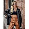 image:imageBellivera Womens Oversized Faux Leather Jackets Retro Zip Up Casual Bomber and Biker Jackets for Spring FallBlack Biker Coat