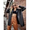 image:imageBellivera Womens Oversized Faux Leather Jackets Retro Zip Up Casual Bomber and Biker Jackets for Spring FallBlack Biker Coat