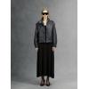 image:imageBellivera Womens Oversized Faux Leather Jackets Retro Zip Up Casual Bomber and Biker Jackets for Spring FallBlack Stand Collar