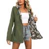 image:imageBellivera Women Reversible Lightweight Jacket Casual Windbreaker Outerwear Waterproof Outdoor Printed RaincoatGreen
