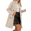 image:imageBellivera Womens Fall Winter Coat Elegant Notched Lapel Single Breasted Trench Coat with Detachable Faux Fur CollarBeige Overcoat
