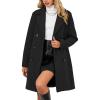 image:imageBellivera Womens Fall Winter Coat Elegant Notched Lapel Single Breasted Trench Coat with Detachable Faux Fur CollarBlack Jacket Without Fur Collar