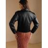 image:imageBellivera Womens Cropped Faux Leather Jacket Bomber Casual Zip Up Coat PU Moto Bike Outwear with PocketsBlack Cropped Jacket