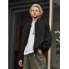 image:imageBellivera Mens Oversized Faux Suede Bomber Jacket ZipUp Casual Streetwear Lightweight Outerwear for Spring FallBlack