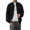 image:imageBellivera Mens Oversized Faux Suede Bomber Jacket ZipUp Casual Streetwear Lightweight Outerwear for Spring FallBlack