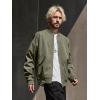 image:imageBellivera Mens Casual Bomber Jacket Windproof Relaxed Fit ZipUp Outerwear with Utility Pockets for Spring FallGreen