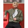 image:imageBellivera Mens Casual Bomber Jacket Windproof Relaxed Fit ZipUp Outerwear with Utility Pockets for Spring FallGreen