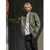 image:imageBellivera Mens Casual Bomber Jacket Windproof Relaxed Fit ZipUp Outerwear with Utility Pockets for Spring FallGreen