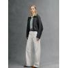 image:imageBellivera Womens Faux Leather Jacket 2026 Spring Oversized Bomber Biker Coat Vintage Casual LookBlack Faux Leather Coat