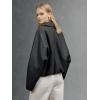 image:imageBellivera Womens Faux Leather Jacket 2026 Spring Oversized Bomber Biker Coat Vintage Casual LookBlack Faux Leather Coat