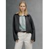 image:imageBellivera Womens Faux Leather Jacket 2026 Spring Oversized Bomber Biker Coat Vintage Casual LookBlack Faux Leather Coat