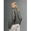 image:imageBellivera Womens Faux Leather Jacket 2026 Spring Oversized Bomber Biker Coat Vintage Casual LookGrey Faux Leather Coat