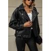 image:imageBellivera Womens Faux Leather Moto Jacket Studded Rivet Casual Short Slim Biker Punk CoatBlack Jacket With Belt