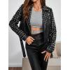 image:imageBellivera Womens Faux Leather Moto Jacket Studded Rivet Casual Short Slim Biker Punk CoatBlack Studded Jacket