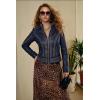 image:imageBellivera Womens Faux Leather Moto Jacket Studded Rivet Casual Short Slim Biker Punk CoatStand Collar Deep Blue