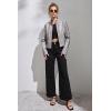 image:imageBellivera Womens Faux Leather Moto Jacket Studded Rivet Casual Short Slim Biker Punk CoatStand Collar Gray