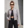 image:imageBellivera Womens Faux Leather Moto Jacket Studded Rivet Casual Short Slim Biker Punk CoatStand Collar Gray