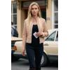 image:imageBellivera Womens Faux Leather Moto Jacket Studded Rivet Casual Short Slim Biker Punk CoatStand Collar Khaki