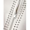 image:imageBellivera Womens Faux Leather Moto Jacket Studded Rivet Casual Short Slim Biker Punk CoatStand Collar White