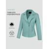 image:imageBellivera Womens Faux Leather Casual Jacket 2026 Spring Trendy Motorcycle Outfits Lightweight Classic CoatTiffany Blue