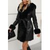 image:imageBellivera Womens Wool Pea Coat Faux Fur Jacket Winter Warm Parka Overcoat with BeltBlack Fur