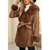 image:imageBellivera Womens Wool Pea Coat Faux Fur Jacket Winter Warm Parka Overcoat with BeltCamel Fur