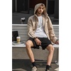 image:imageBellivera Mens Windproof Waterresistant Hooded Lightweight Jacket Relaxed Fit ZipUp Casual Streetwear for Spring and FallBeige Hooded