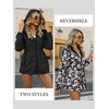 image:imageBellivera Women Reversible Lightweight Hooded Jacket Casual Windbreaker Water Resistant Outdoor Printed OuterwearBlack